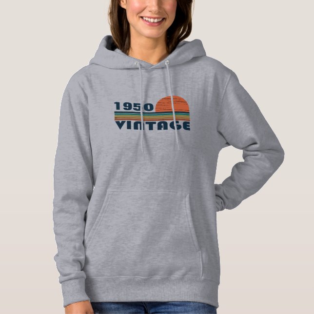 Personalisierten Vintagen 75. Geburtstag Hoodie (Vorderseite)