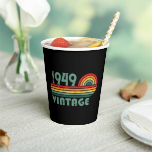 Personalisierten Vintagen 75. Geburtstag Pappbecher