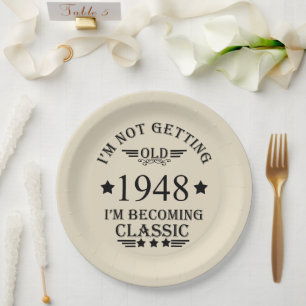 Personalisierten Vintagen 75. Geburtstag Pappteller