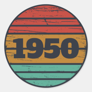 Personalisierten Vintagen 75. Geburtstag Runder Aufkleber