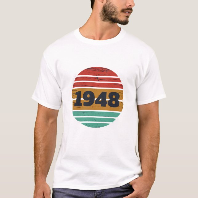 personalisierten Vintagen 75. Geburtstag T-Shirt (Vorderseite)