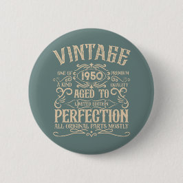 Personalisierten Vintagen 75. Geburtstag Whiskey T Button