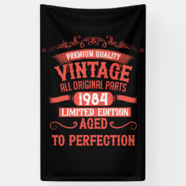 Personalisierten Vintagen Geburtstag rot Banner