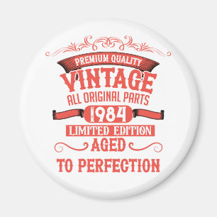 Personalisierten Vintagen Geburtstag rot Magnet