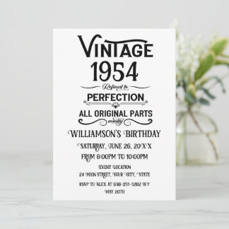 Personalisierten Vintagen Geburtstagsgeschenke sch Einladung