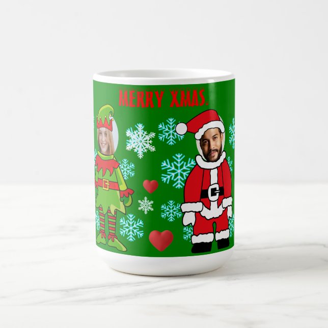 Personalisierten Weihnachten, Weihnachten und Elf  Kaffeetasse (Mittel)