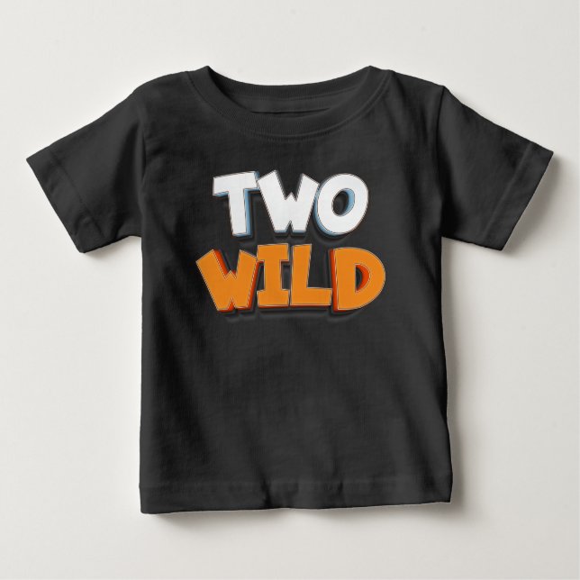 Personalisierten zwei Wild Geburtstag Baby T-shirt (Vorderseite)
