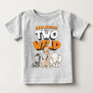 Personalisierten Zwei wilde Comicen Safari 2. Gebu Baby T-shirt