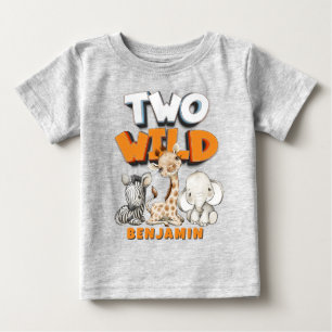 Personalisierten Zwei wilde Comicen Safari 2. Gebu Baby T-shirt