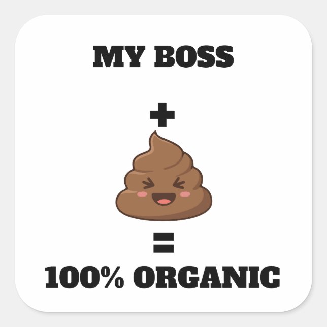 Personalisierter 100% Organischer Poop-Aufkleber - Quadratischer Aufkleber (Vorderseite)