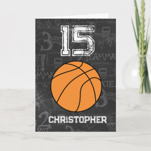 Personalisierter 15. Geburtstag Basketball Karte
