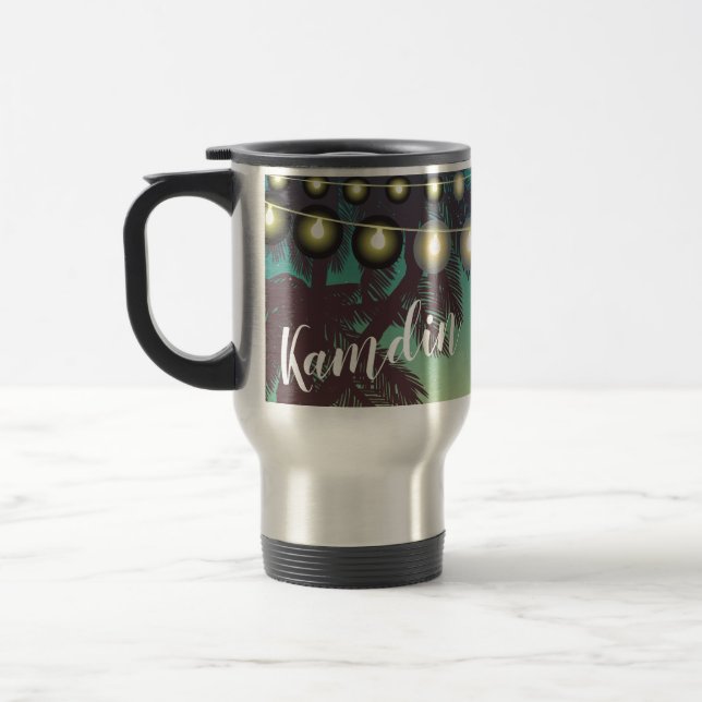 Personalisierter 15-Unzen-Kaffee-Tasse Beach Sunse Reisebecher (Links)