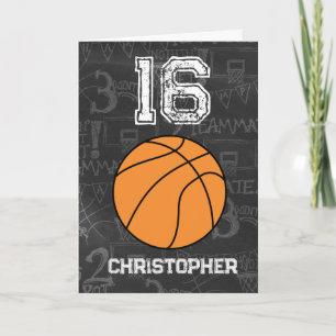 Personalisierter 16. Geburtstag Basketball Karte