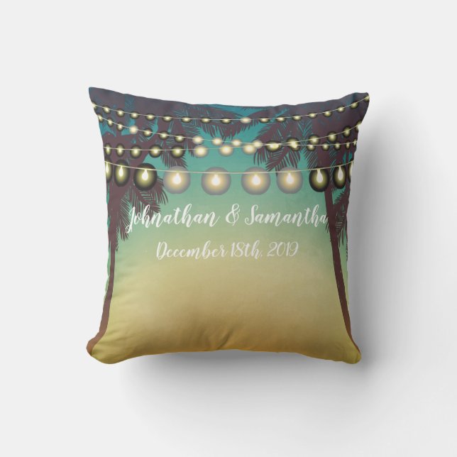 Personalisierter 16"x16" Throw Kissen Beach Sunset (Vorderseite)