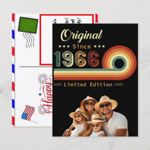 Personalisierter 1966 Sechzigster Geburtstag, 4. J Feiertagspostkarte
