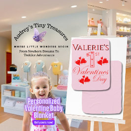 Personalisierter 1. Valentinstag Kinderschuh Babydecke