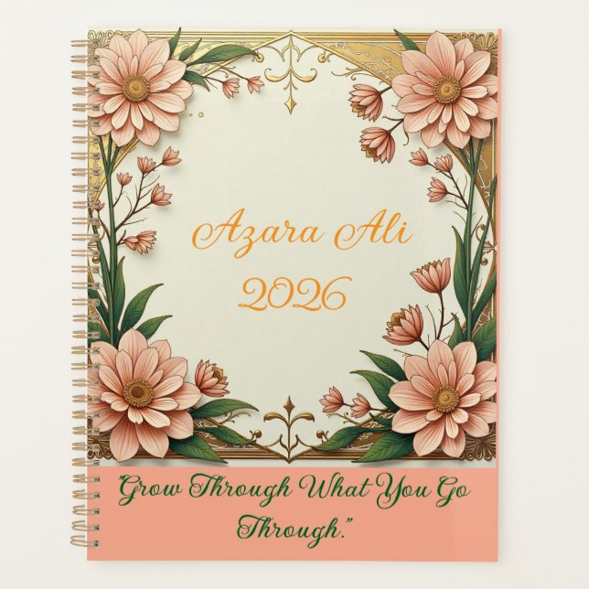 Personalisierter 2026 Floral Planner  Planer (Vorderseite)