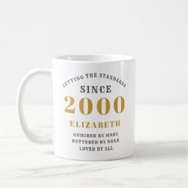 Personalisierter 21. Geburtstag 2000 Eleganter Nam Kaffeetasse