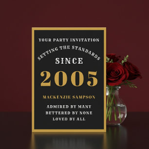 Personalisierter 21. Geburtstag 2005 Elegant Schwa Einladung