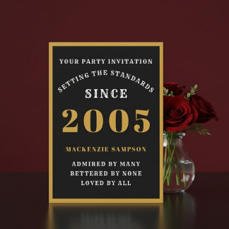 Personalisierter 21. Geburtstag 2005 Elegant Schwa Einladung