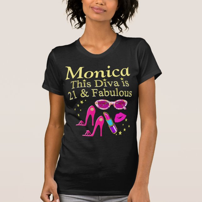 PERSONALISIERTER 21. GEBURTSTAG FASHIONISTA T SHIR T-Shirt (Vorderseite)