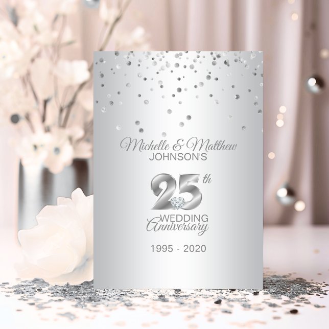 Personalisierter 25. Geburtstag der Silberhochzeit Einladung (Personalized 25th Silver Wedding Anniversary Invitation)