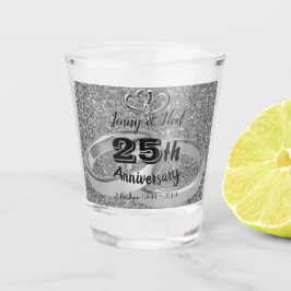 Personalisierter 25. Hochzeitstag Schnapsglas