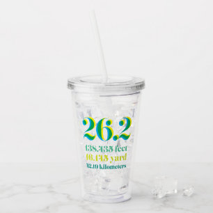 Personalisierter 26.2 Marathon Lauffernfahrer Grün Acryltrinkbecher