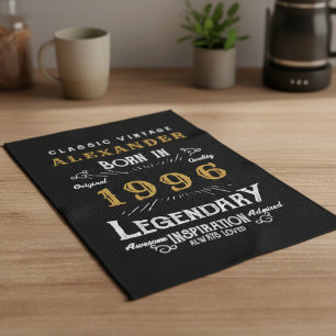 Personalisierter 30. Geburtstag 1996 Vintage Legen Geschirrtuch