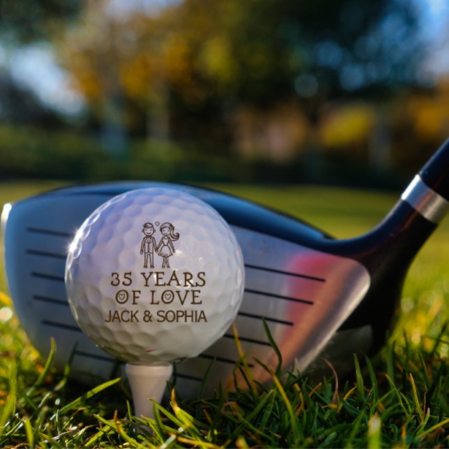 Personalisierter 35. Geburtstag Golfball (modern wedding anniversary couple gifts with name)