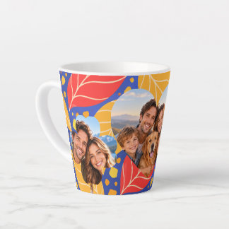 Personalisierter 3-Foto-Farbenfroher Botanik-Kaffe Milchtasse