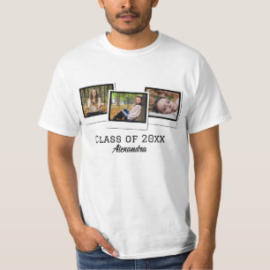 Personalisierter 3-Foto-Montage-Frames-Abschluss T-Shirt