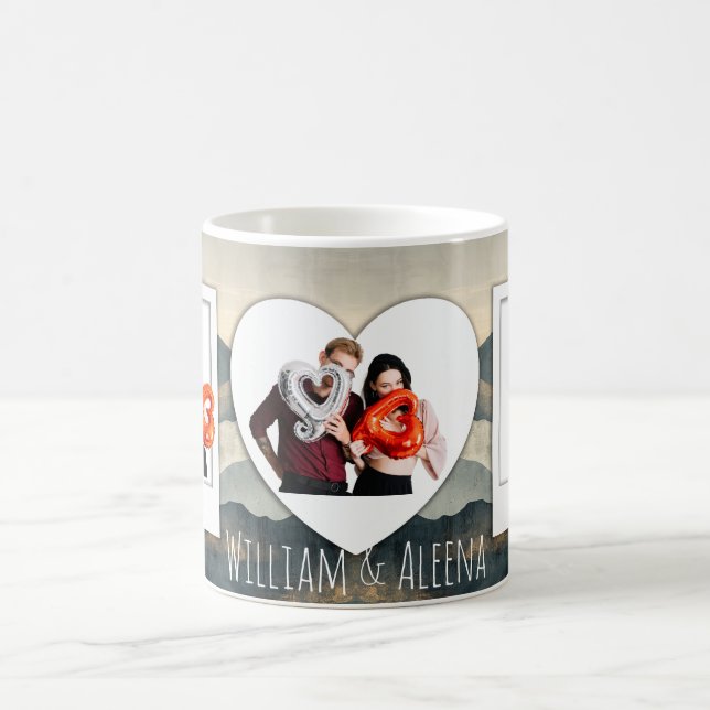 Personalisierter 3-Foto-Mug mit individuellem Text Kaffeetasse (Mittel)