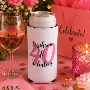 Personalisierter 40. & Fabelhafter Geburtstag  Selters Dosenkühler