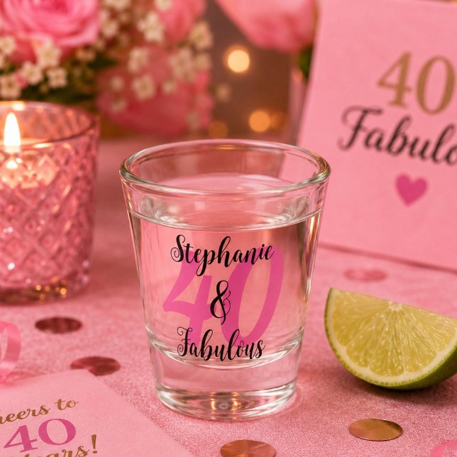 Personalisierter 40. & Fabulous Geburtstag  Schnapsglas (Von Creator hochgeladen)