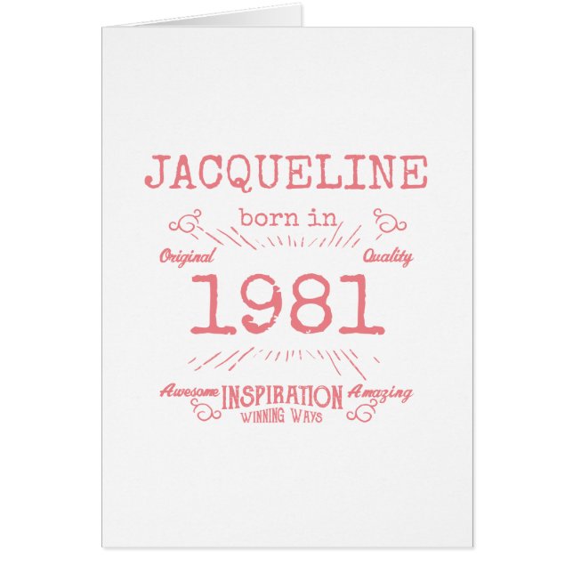 Personalisierter 40. Geburtstag 1981 Rosa Retro fü (Vorne)