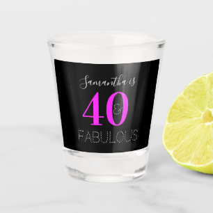 Personalisierter 40. Geburtstag 40 Fabelhaft Neon- Schnapsglas