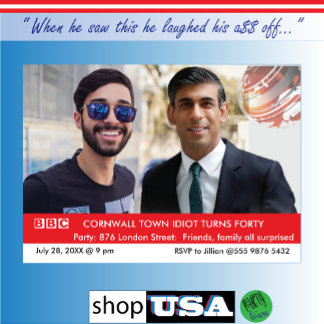 Personalisierter 40. Geburtstag für Männer UK Fake Einladung