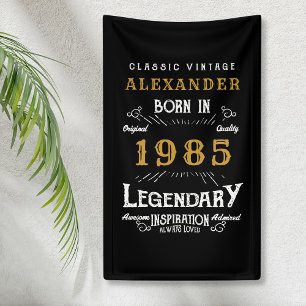 Personalisierter 40. Geburtstag Geboren 1985 Vinta Banner