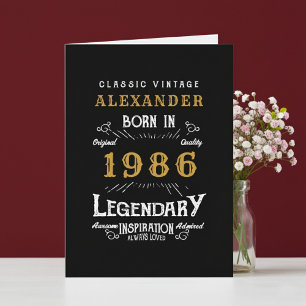 Personalisierter 40. Geburtstag Geboren 1986 Vinta Karte