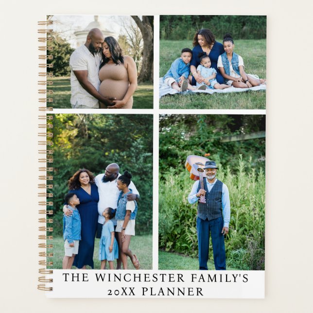 Personalisierter 4-Image-Familienplaner Planer (Vorderseite)