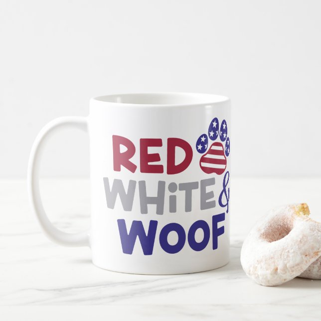 Personalisierter 4. Juli Foto Hunde Tasse (Mit Donut)