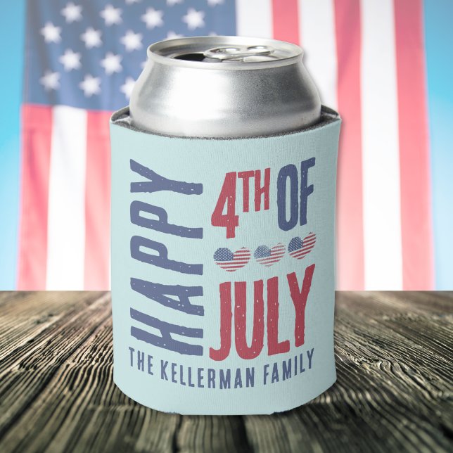Personalisierter 4. Juli Patriotische amerikanisch Dosenkühler (Personalized 4th Of July Patriotic American Flag Can Cooler)