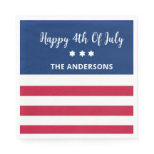 Personalisierter 4. Juli Zeitung Napkins