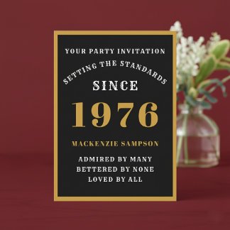Personalisierter 50. Geburtstag 1976 Elegant Schwa Einladung