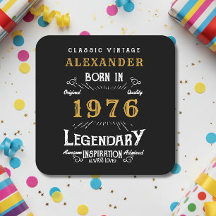 Personalisierter 50. Geburtstag 1976 Vintage-Legen Rechteckiger Pappuntersetzer