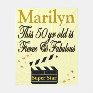 PERSONALISIERTER 50. GEBURTSTAG FILMSTAR BLANKET FLEECEDECKE