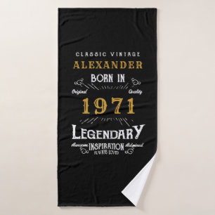 Personalisierter 50. Geburtstag Geboren 1971 Vinta Badehandtuch