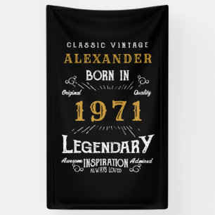 Personalisierter 50. Geburtstag Geboren 1971 Vinta Banner