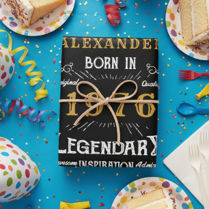 Personalisierter 50. Geburtstag Geboren 1973 Vinta Geschenkpapier Set